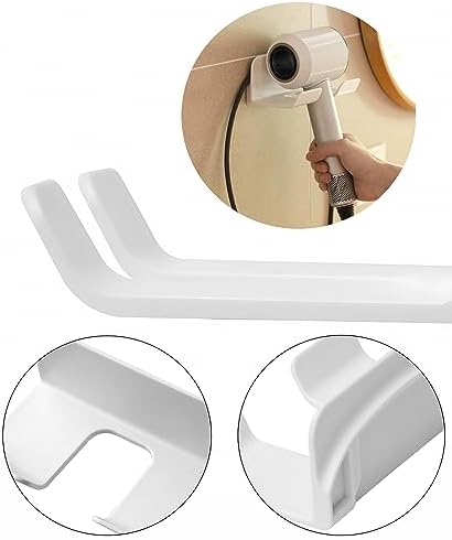 Hair Dryer Holder with Wire Hook, Self Adhesive Wall Mount - Image 2