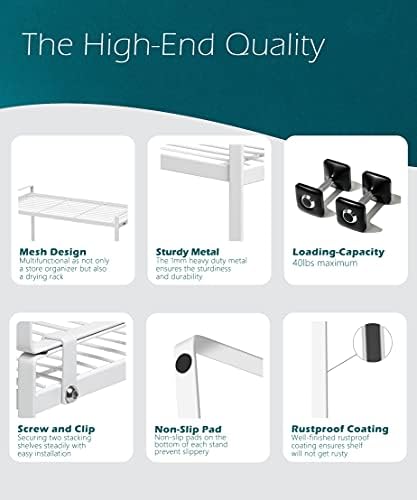 Shantton Cabinet Shelf Organizer, Pantry Shelf Rack, Black 13.1x10.6x9.5 - Image 5