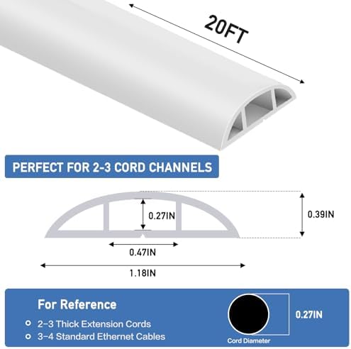 LSGCQ Floor Cord Cover Self Adhesive Cord Hider Floor Cable Management - Image 2