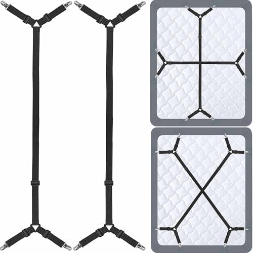 Bed Sheet Holder Straps - Sheet Straps Adjustable Bed Sheet Clips Fasteners Keep Sheets Stays in Place,2Pcs/Set Black by Siaomoiscommittedtoprovidingeachcustomerwiththebestqualityproductsandthehighest-standardservices