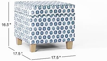 HomePop 18" Classic Square Storage Ottoman - Green Medallion Ikat Print - Image 6