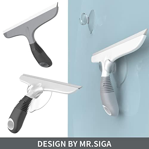 MR.SIGA Silicone Squeegee for Shower Doors, 10 inch, White & Gray, 4 Pack - Image 3