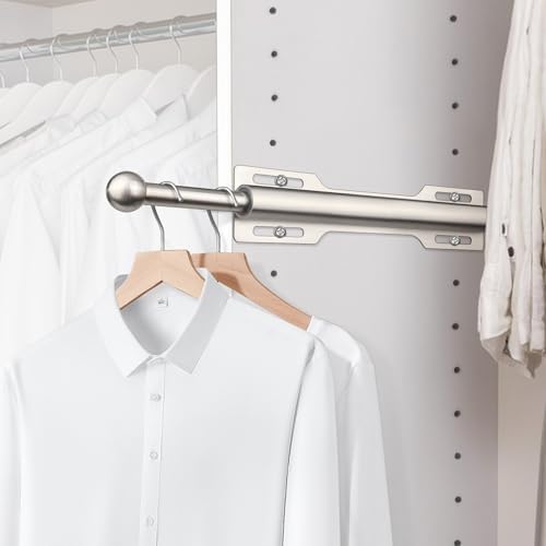12" Valet Rod for Closet Pull Out (2 Pack, Brushed Nickel) - Image 2