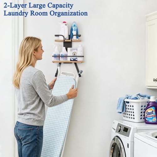 VINAEMO Ironing Board Hanger Wall Mount, 2-Layer Laundry Room Organizer - Image 4