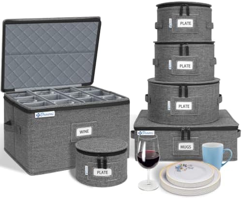 punemi China Storage Containers, 6-Piece Hard Shell Set for Moving Boxes by Punemi
