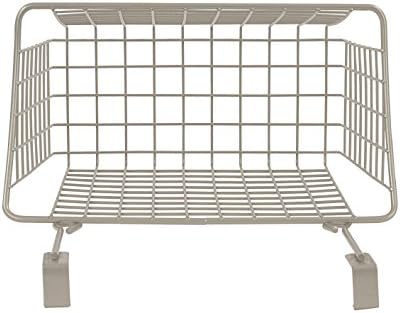 Spectrum Hanging Baskets for Organizing (Large, Satin Nickel) - Grid Over the Cabinet Wire Basket- Kitchen or Bathroom - Door Hanging Storage Organizer for Cleaning Supplies, & Towels (Pack of 6) - Image 7