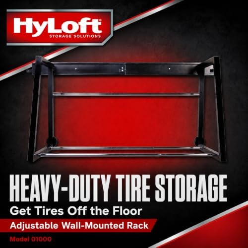 HyLoft 01000 Heavy Duty Adjustable Garage Wall Multi-Tire Rack Storage, Black - Image 3