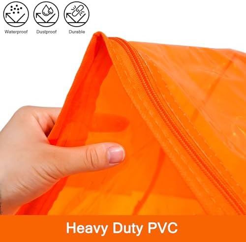 Vieshful Orange 40L Clear Clothes Storage Bag with Zipper 3 Pack - Image 3