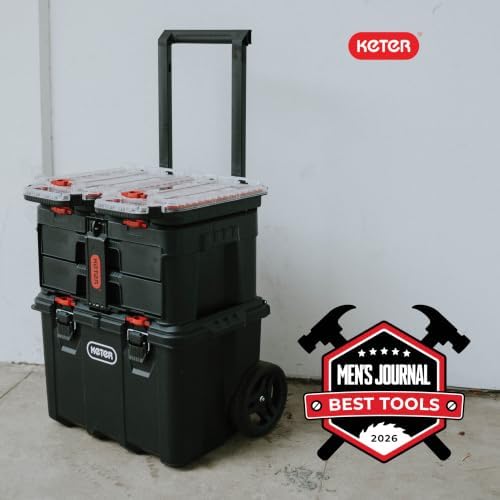 Keter Stack N Rolling Tool Box Modular Storage System 4 Piece - Image 3