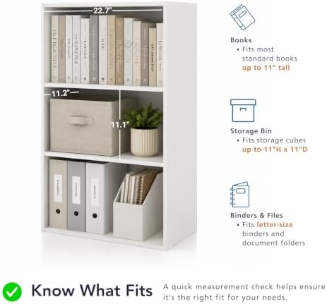 Homes: Inside + Out Apexa 4-Tier Cube Storage Organizer Shelves, Stackable Wood Bookcase Fits Cubby Bins for Organization, Dorm Teen Room Decor & Home Office, Steel Blue - Image 6