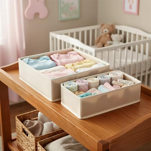 Underwear Drawer Organizer, 2 Pack, Khaki - Image 5