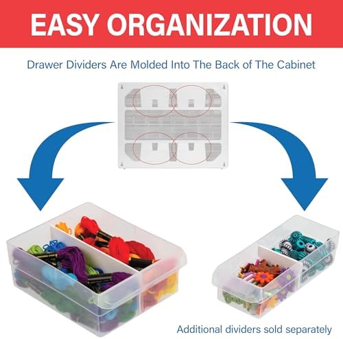 Akro-Mils 24-Drawer Plastic Storage Cabinet, 20"W x 6"D x 16"H, Black - Image 5