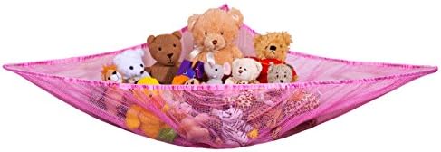 Handy Laundry Jumbo Toy Hammock - Organize stuffed animals or children's toys Looks great with any décor while neatly organizing kid's toys and stuffed animals. Expands to 5.5 feet - Pink by Handy+Laundry