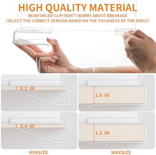 Yieach 10 Pack Towel,Sweater,Purse Organizer and Acrylic Shelf Dividers for Closet Organization - Adjustable Height - Vertical Shelf Separators for T Shirt,Clear Closet Shelf Divider for Wood Shelves - Image 4