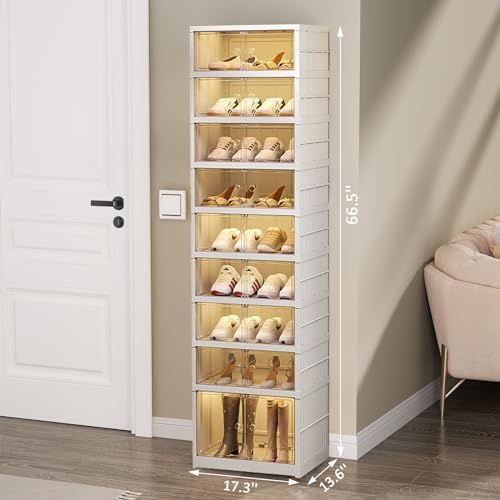 SYNCVIBE Shoe Rack Organizer for Entryway, 9 Tiers, 18 Pairs, 17.3" Wide - Image 2