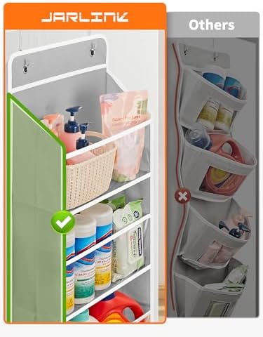 JARLINK Over The Door Toy Storage Organizer w/Clear Window, Grey, 2 Pack - Image 5