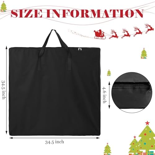 Oudain Pop up Christmas Tree Storage Bag Large, 34 x 34 x 4.7 Inch, Black - Image 2