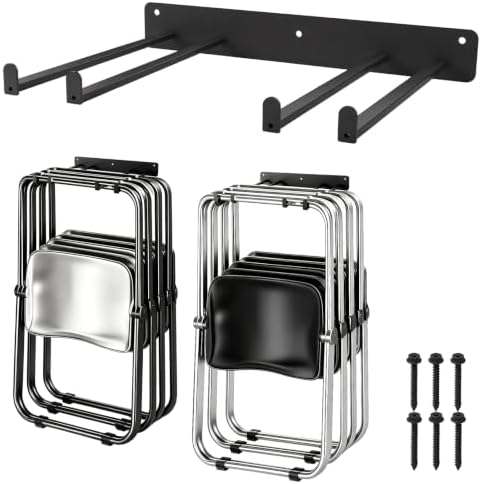 2Pcs Folding Chair Storage Rack Wall Mount, Garage Tool Organizer by MARNNOU
