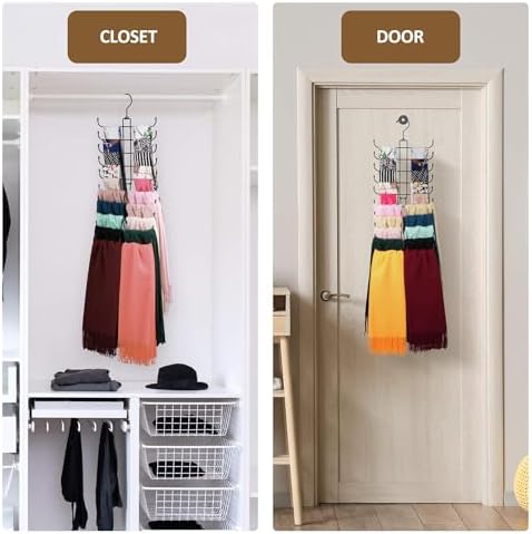 ZEDODIER Scarf Hanger, Scarf Organizer for Closet, Holds 20 Scarves - Image 5