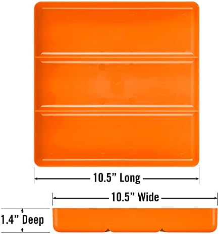 Ernst Manufacturing Toolbox Tray: Stackable Tray in Orange with 3 Compartments - Ideal for Trades, Mechanics, Electricians, Plumbers, Household Use, Hobbies, and More - Heavy Duty - Made in the USA - Image 3