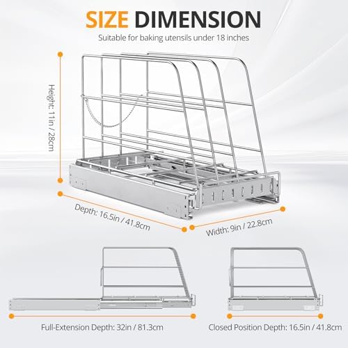 Pull Out Cabinet Organizer for Cutting Board, Cookie Sheet, Baking Sheet - Image 4