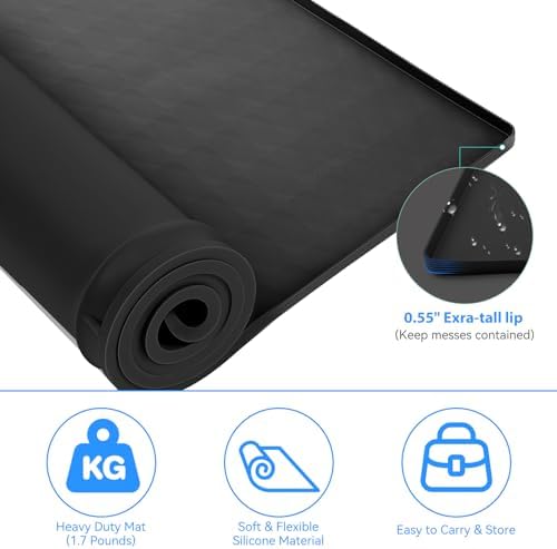 2 Pack Washer and Dryer Covers for the Top, 23.6'' x 19.7'' Silicone Rubber Mat for Laudry Machine & Dryer,Non-slip Heavy Duty Waterproof Washable Top Protector Mat Pad for Laundry & Kitchen - Image 3