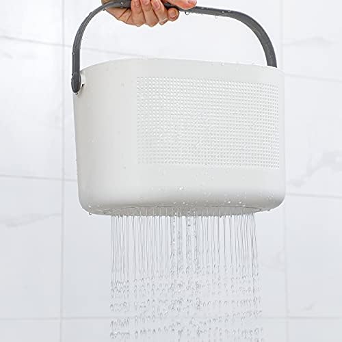 Plastic Portable Shower Caddy Basket, Storage Organizer with Handle, Grey - Image 6