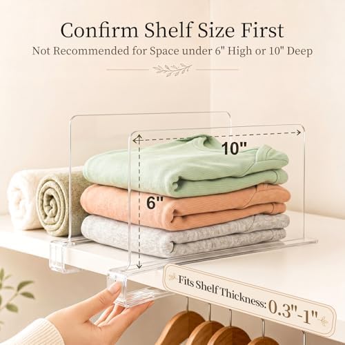 SortNStore Small Shelf Dividers Purse Organizer: 6" Tall (Shorter Version) - Image 3