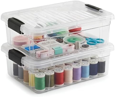 Superio 2.3 Quart Clear Plastic Storage Containers with Lids, Stackable Organizer Bins, BPA-Free Storage Boxes for Home, Office, Dorm & Classroom, 2 Pack by Superio