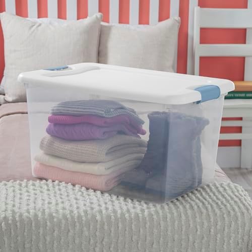 Sterilite 6-Pack Latching Box, Under Bed Storage Bins with Lids, Clear Plastic, 64 Quart - Heavy-Duty Organizing Containers for Closet, Bathroom, and Office - Image 5