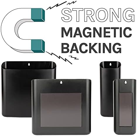 JS Jackson Supplies Black Lint Bin with Magnetic Back (Set of 2), Large and Small Space Saving Trash Bins and Organizers for Laundry Room and Kitchen, Wall Mountable - Image 4
