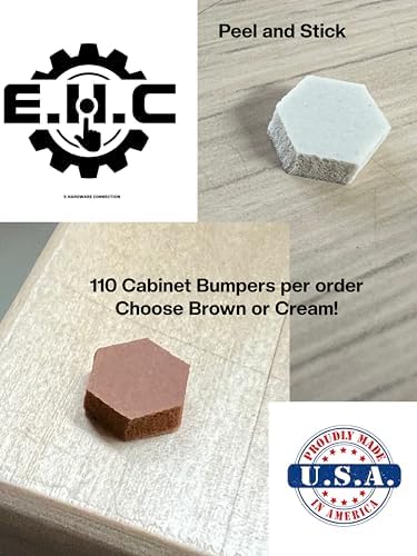 Cabinet Door Soft Bumper Pads/ 110 Urethane Foam Bumpers per Package/Choose Your Color(Brown or Cream) Peel and Stick/Many uses/Prevent Scratching/quieting/by E.H.C. (Brown, 3/8" Hexagon 1/8 Thick) - Image 2