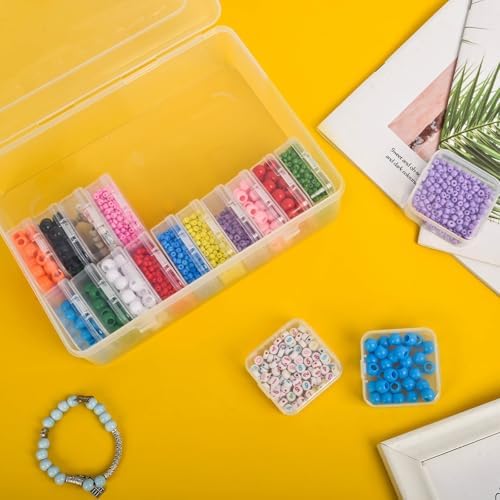 Bead Organizer Box, 60pcs Small Clear Plastic Storage Containers, Craft Storage Box Features Hinged Lid and Labels, Mini Boxes for Bracelets, Jewelry, Diamonds, Clay Beads, Screws, Seeds, Small Parts - Image 2