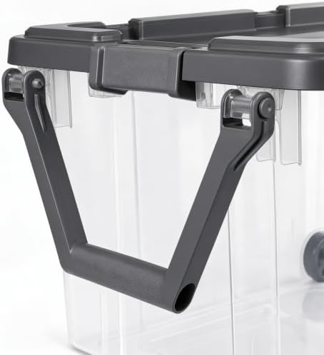 160 Quart Wheeled Storage Bin with Latch Lid, Gray - Image 5