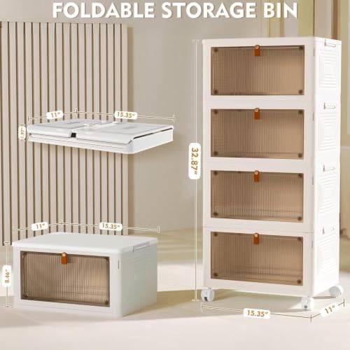 YFXCVSL 4 Tier Plastic Storage Bins with Lid 23.5QT, Stackable Storage Bins - Image 2