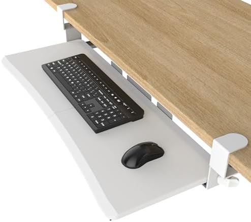 UPGRAVITY Extra Large Keyboard Tray Under Desk White by UPGRAVITY