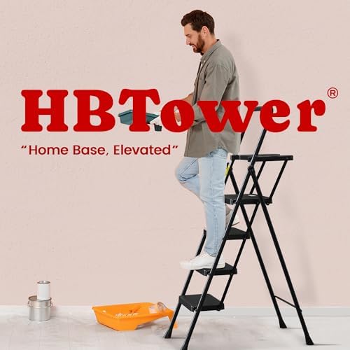 HBTower Step Ladder, Folding Step Stool with Wide Anti-Slip Pedal - Image 7