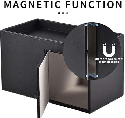 Square Tissue Box Cover with Drawers,Tissue Box Holder with Storage Tray,​ Makeup Organizer and Desk Organizer,Tissue Holders Decorative for Bathroom Vanity NightStand Dressing Table (Black) - Image 6