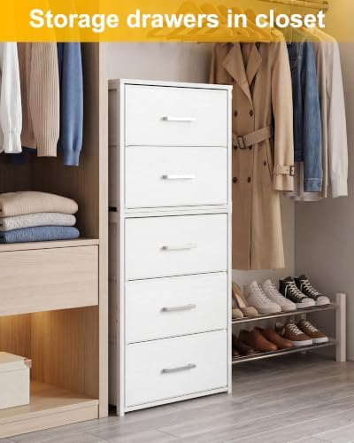 Fixwal Closet Drawers for Clothes, 2 Pack, 5 Drawers Stackable, 15.7" Wide - Image 3