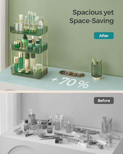 SONGMICS 3-Tier Makeup Organizer, Square, Customizable - Image 4