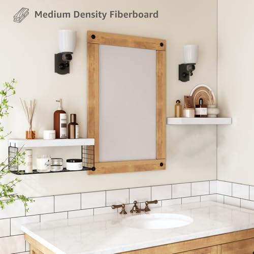 QEEIG Bathroom Shelves Over Toilet Wall (White and Black, Set of 2, 15.7") - Image 5