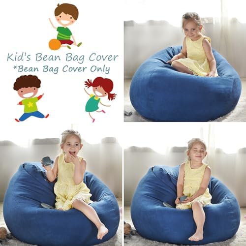 YuppieLife Stuffed Animal Storage Bean Bag Cover, 38" Canvas Toy Organizer - Image 4