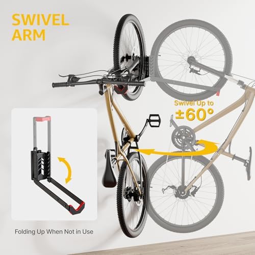 monTEK No-Lift Swivel Bike Wall Mount, Bike Hangers for Garage, 1 Pack - Image 2