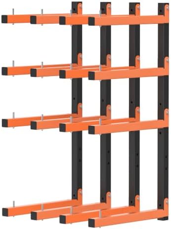 Lumber Storage Rack Wall Mount, Foldable 8-Level Wood Storage Rack by Olgsibb