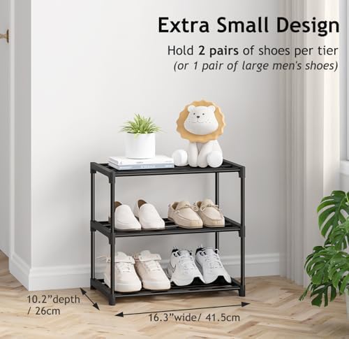 Autonomier 3 Tier Extra Small Shoe Rack (16.3" Wide), Lightweight Shelf - Image 3