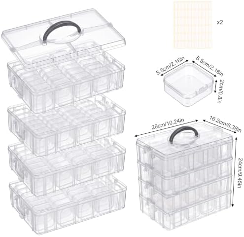 Stackable Bead Organizer 4 Tier with 120pcs Small Boxes Storage Container - Image 2
