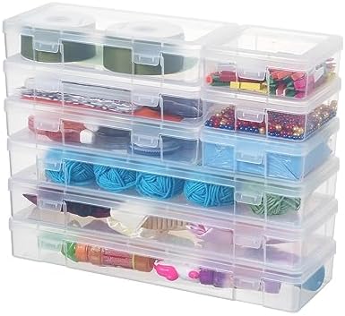novelinks Clear Pencil Box and Small Plastic Storage Containers with Lids - Image 3