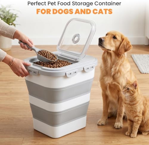40 Lbs Dog Food Storage Container, Collapsible Cat Food Container - Image 6