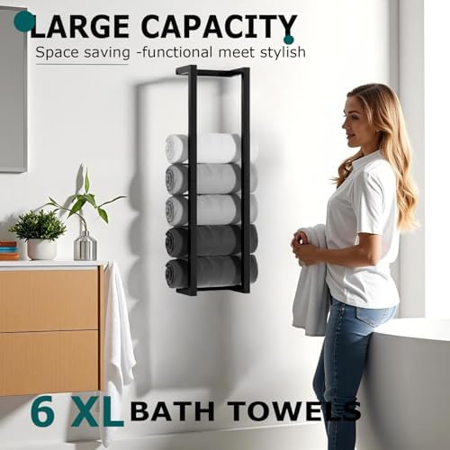 2 Pack Wall Mounted Towel Racks for Rolled Towels - Image 3