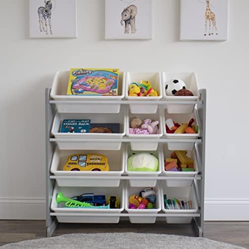 Humble Crew Kids Toy Organizer with 12 Bins, 4 Tier Storage for Playroom - Image 2